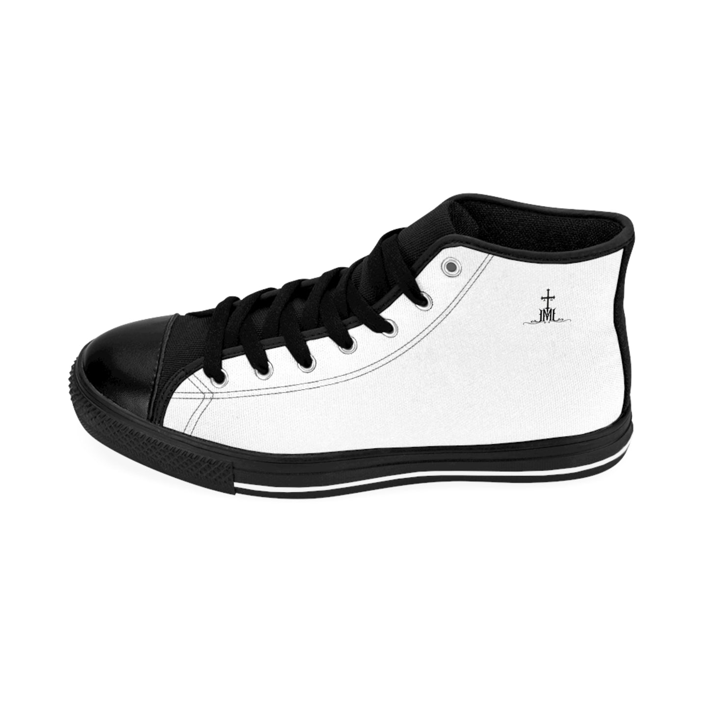 Classic High-Top Sneakers — Minimal Black & White Canvas Men’s Trainers
