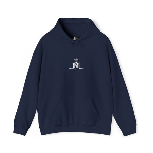 Minimalist Cross & Flowers Hoodie – Spiritual Faith Graphic Hoodie