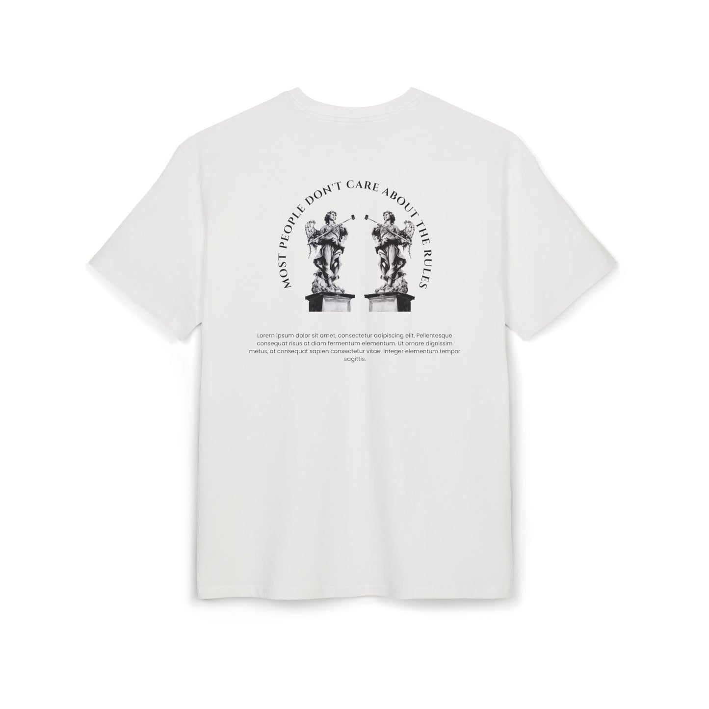 Tee — Gothic Statue Graphic 'I Don't Care About Your Rules' Oversized Shirt