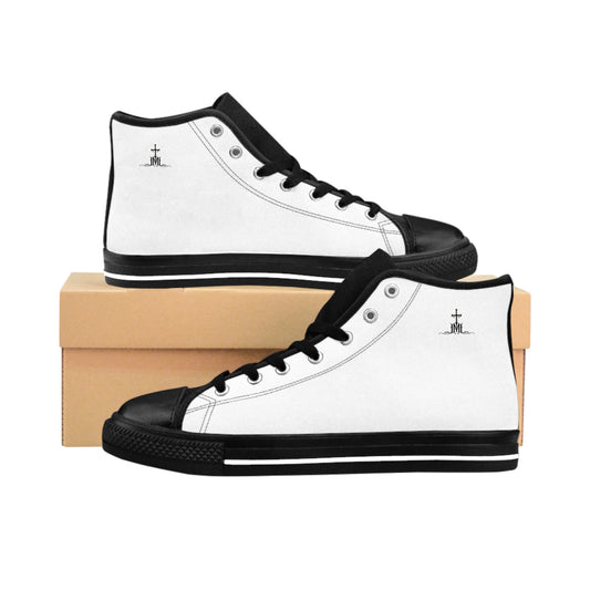 Classic High-Top Sneakers — Minimal Black & White Canvas Men’s Trainers