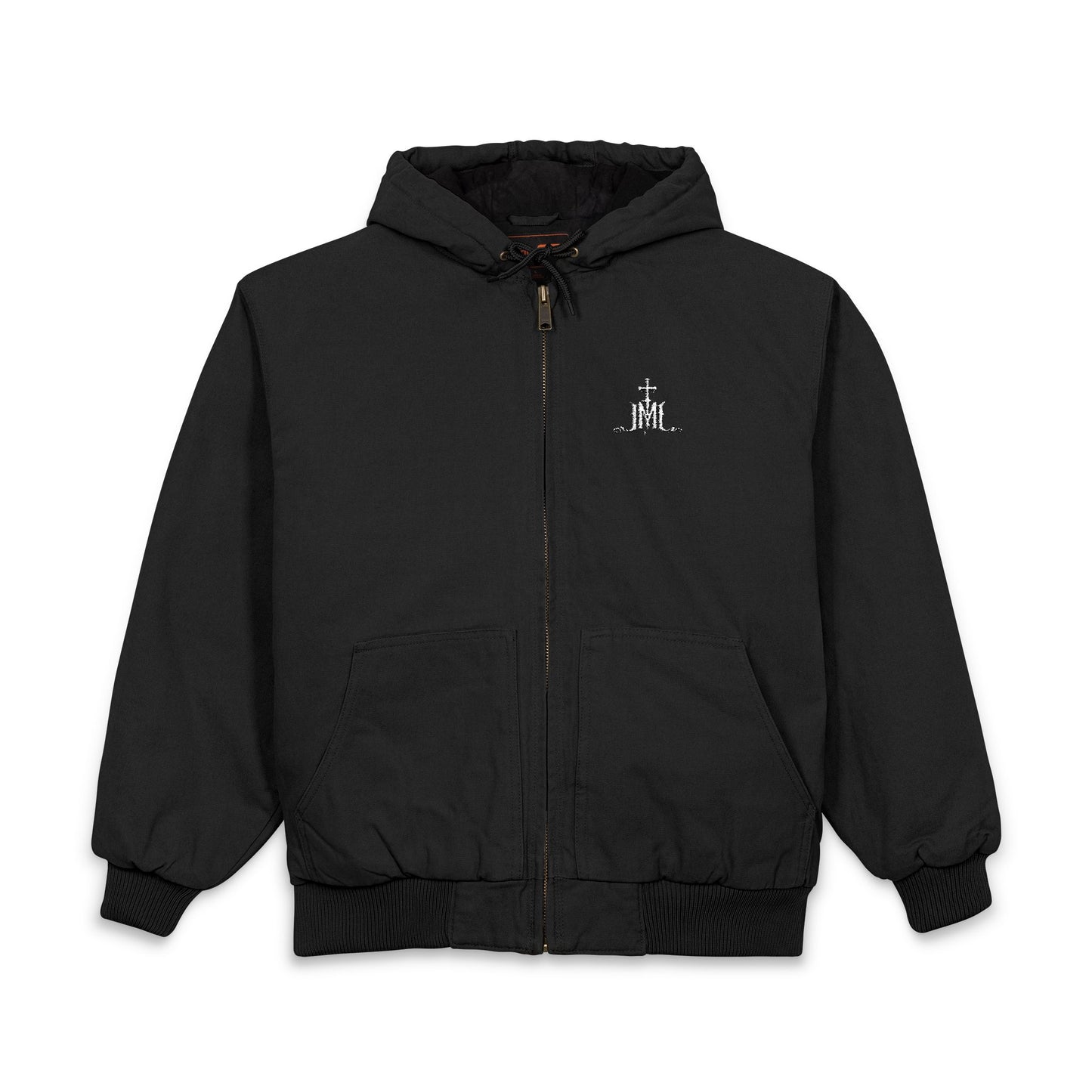 Embroidered Work Hoodie Jacket – Durable Duck Cloth Hooded Coat