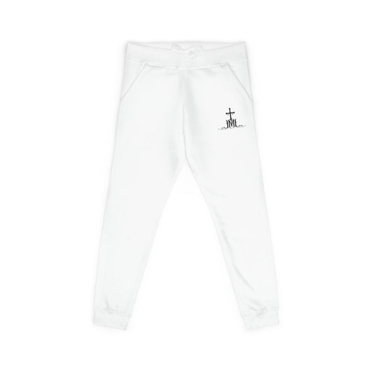 Embroidered Cross Fleece Sweatpants — Minimal Faith Joggers