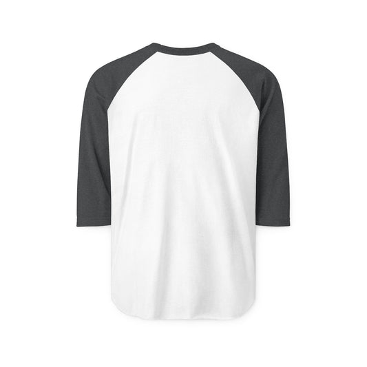 Minimalist Cross Raglan Shirt — Small Center Chest Faith Graphic