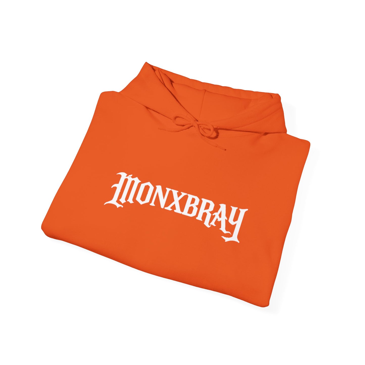 Monxbray Gothic Logo Hoodie — Orange Graphic Pullover (Since 2026)