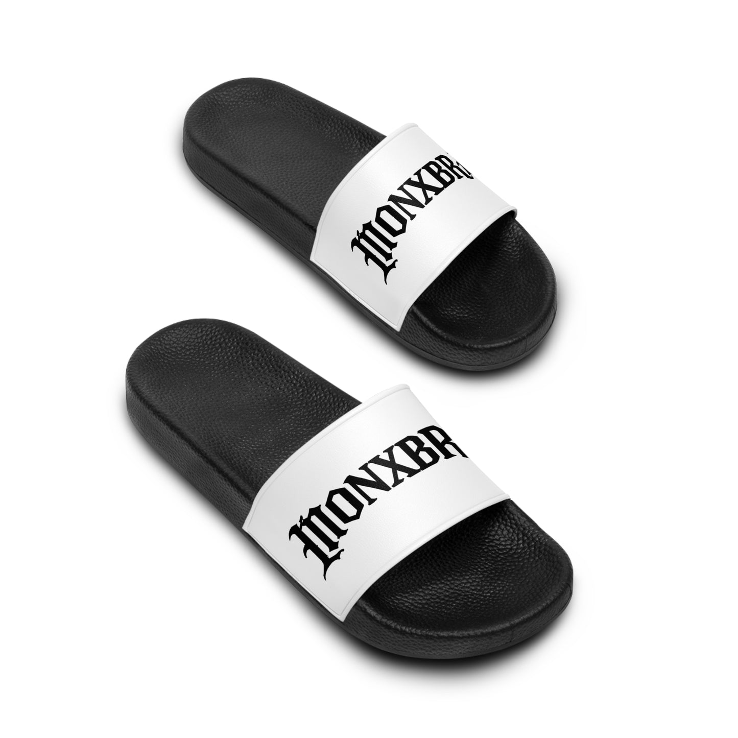 Women's Slide Sandals — Monxbrax Gothic Logo Pool Slides