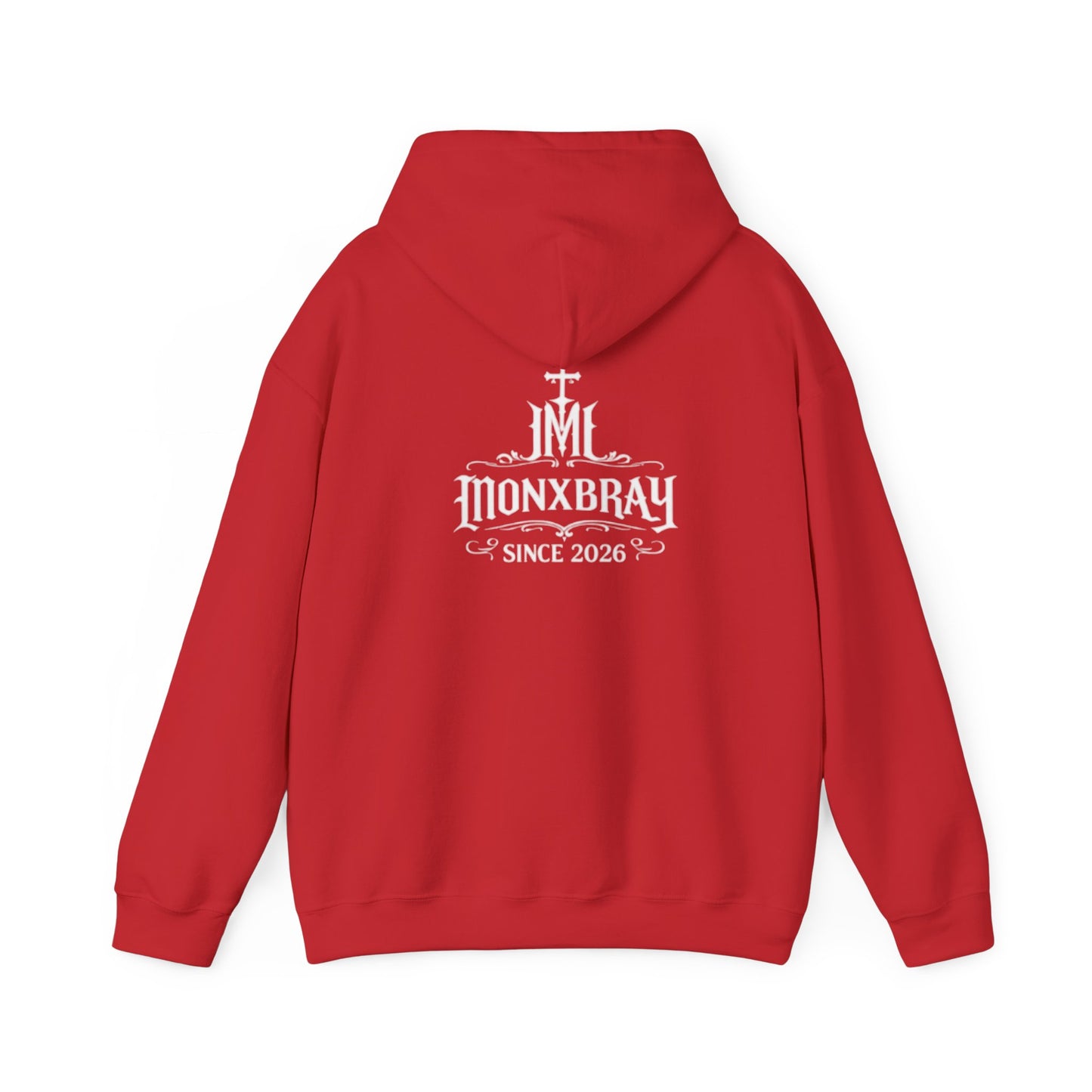 Monxbray Gothic Logo Hoodie — Orange Graphic Pullover (Since 2026)