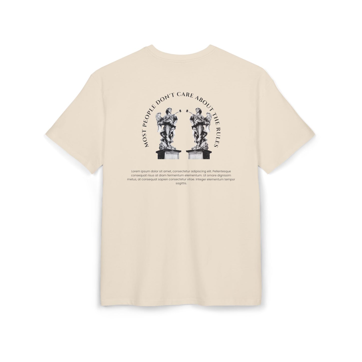 Tee — Gothic Statue Graphic 'I Don't Care About Your Rules' Oversized Shirt