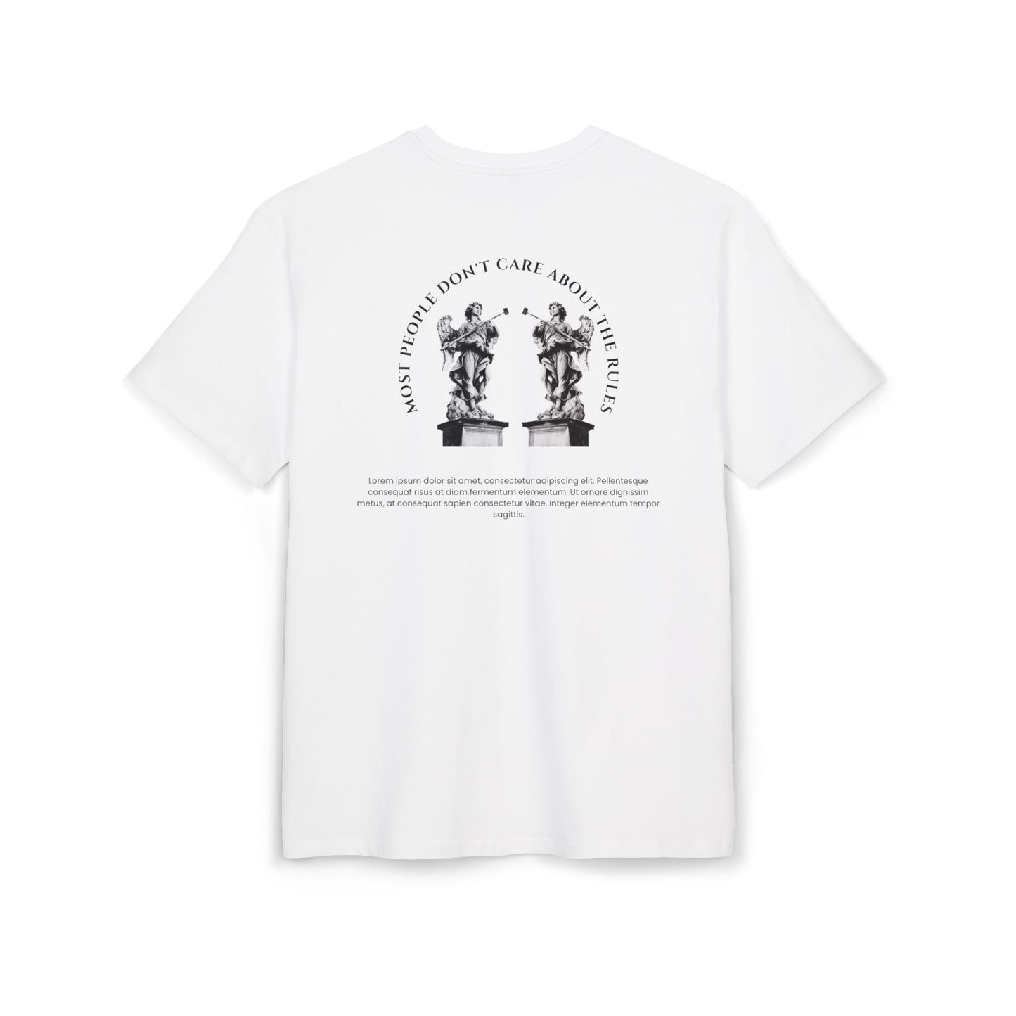 Tee — Gothic Statue Graphic 'I Don't Care About Your Rules' Oversized Shirt