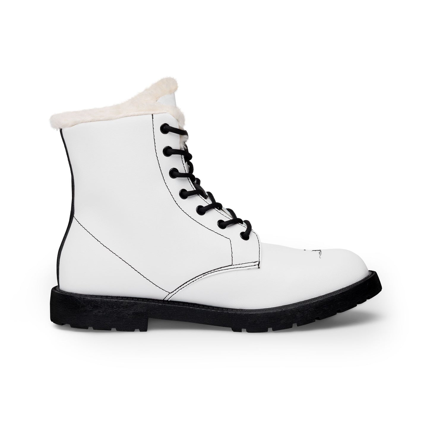 Men's Fur-Lined Leather Winter Boots — Insulated Lace-Up Combat Style
