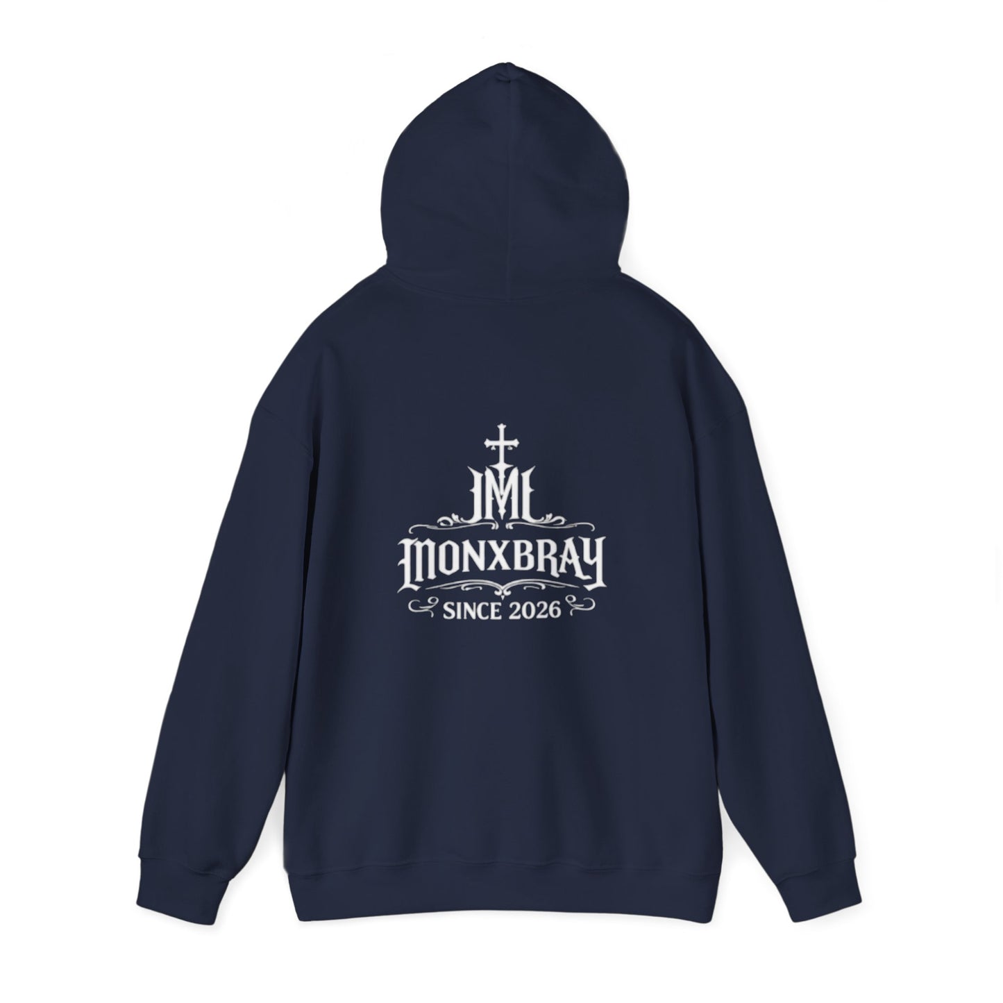 Monxbray Logo Hoodie — Gothic Cross "Monxbray" Pullover (Since 2026)