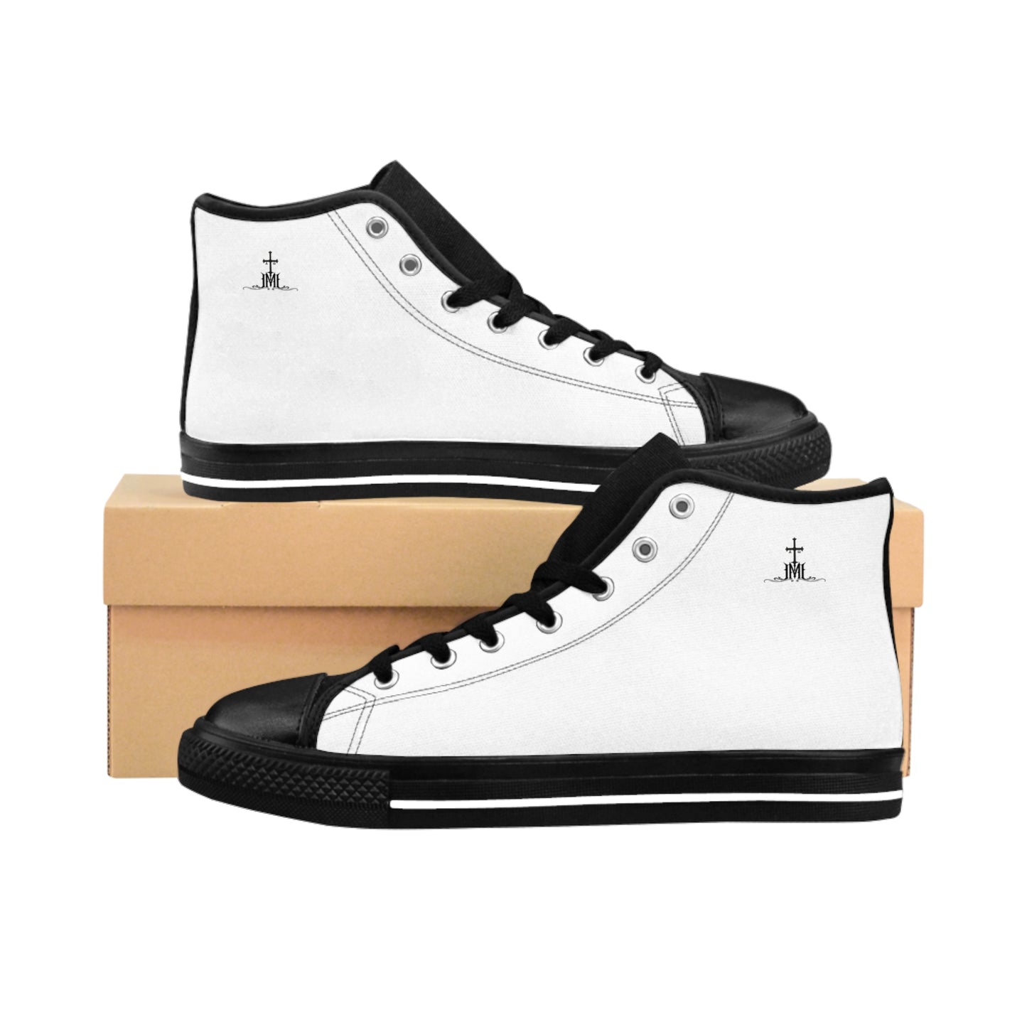 Classic High-Top Sneakers — Minimal Black & White Canvas Men’s Trainers
