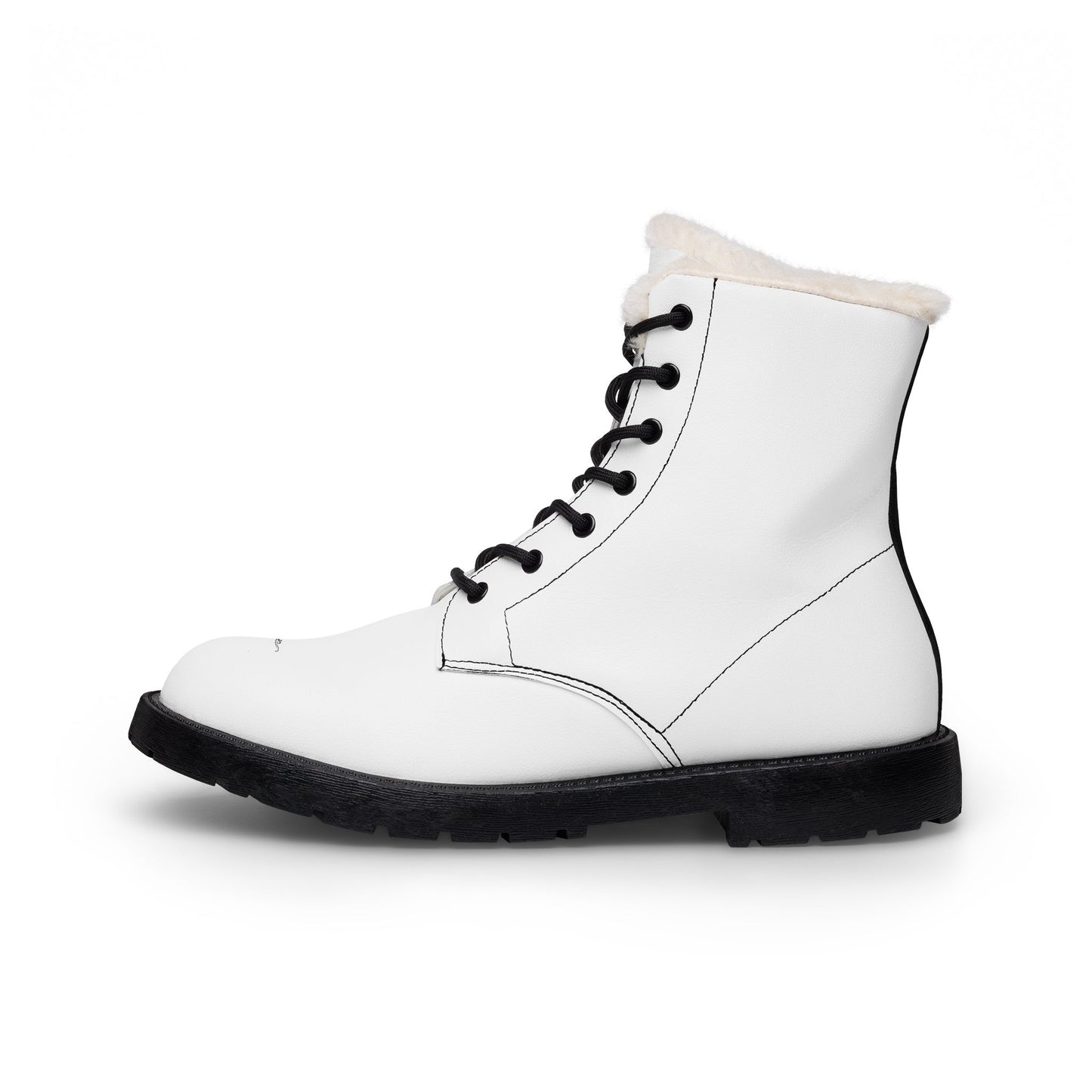 Men's Fur-Lined Leather Winter Boots — Insulated Lace-Up Combat Style