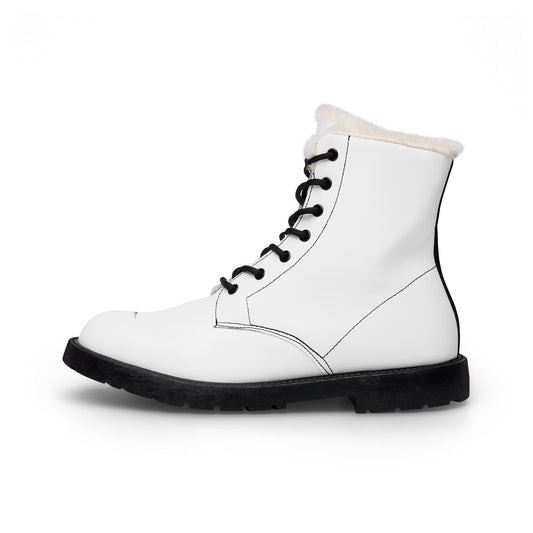 Men's Fur-Lined Leather Winter Boots — Insulated Lace-Up Combat Style