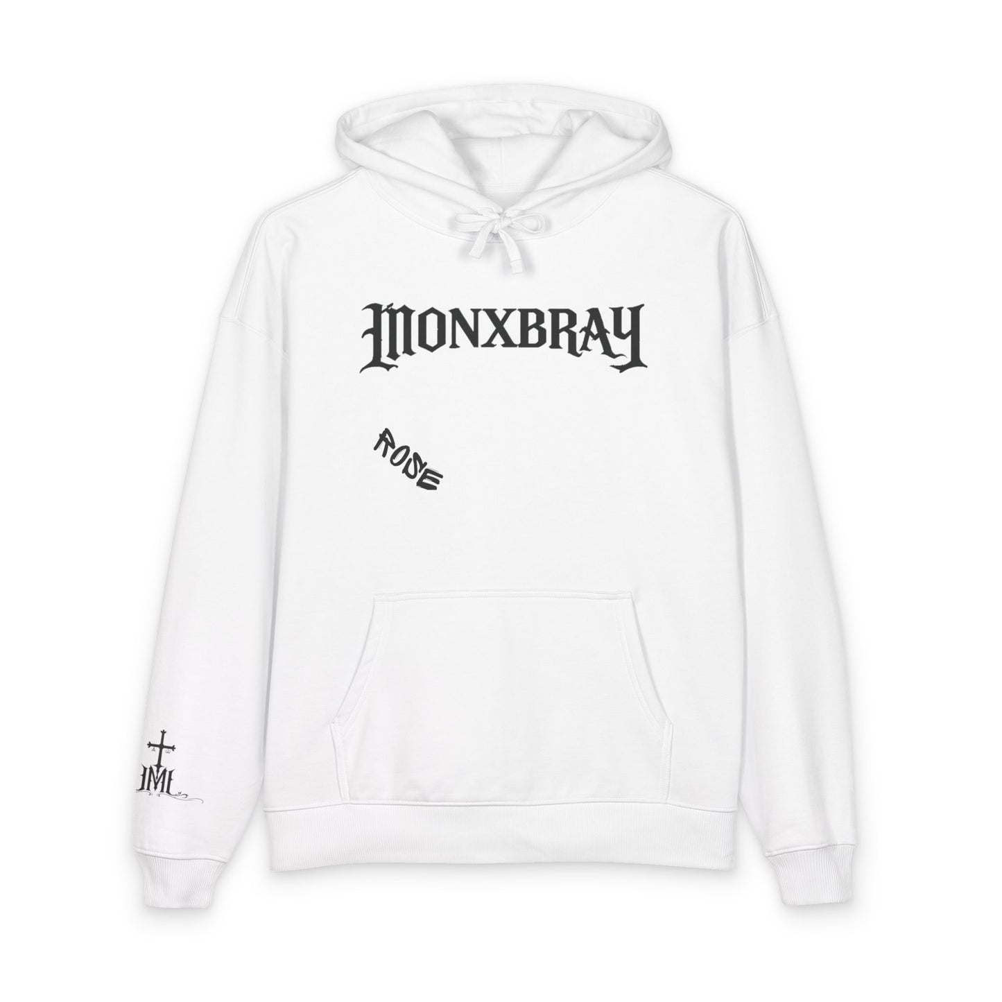 Rose Graphic Hoodie – 'MW MONXBRAY' Logo Streetwear Pullover