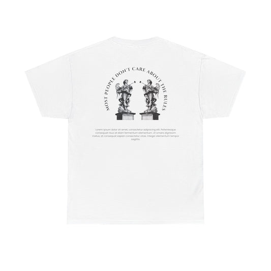 Graphic Tee — Vintage Statue Backprint "Most People Don’t Care About The Blah"