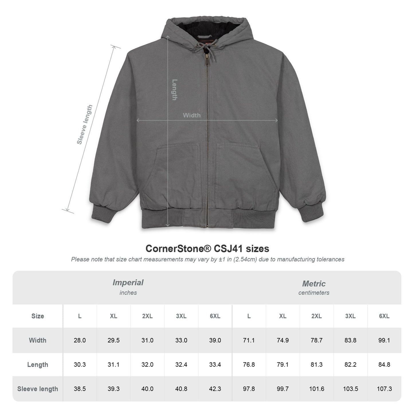 Embroidered Work Hoodie Jacket – Durable Duck Cloth Hooded Coat