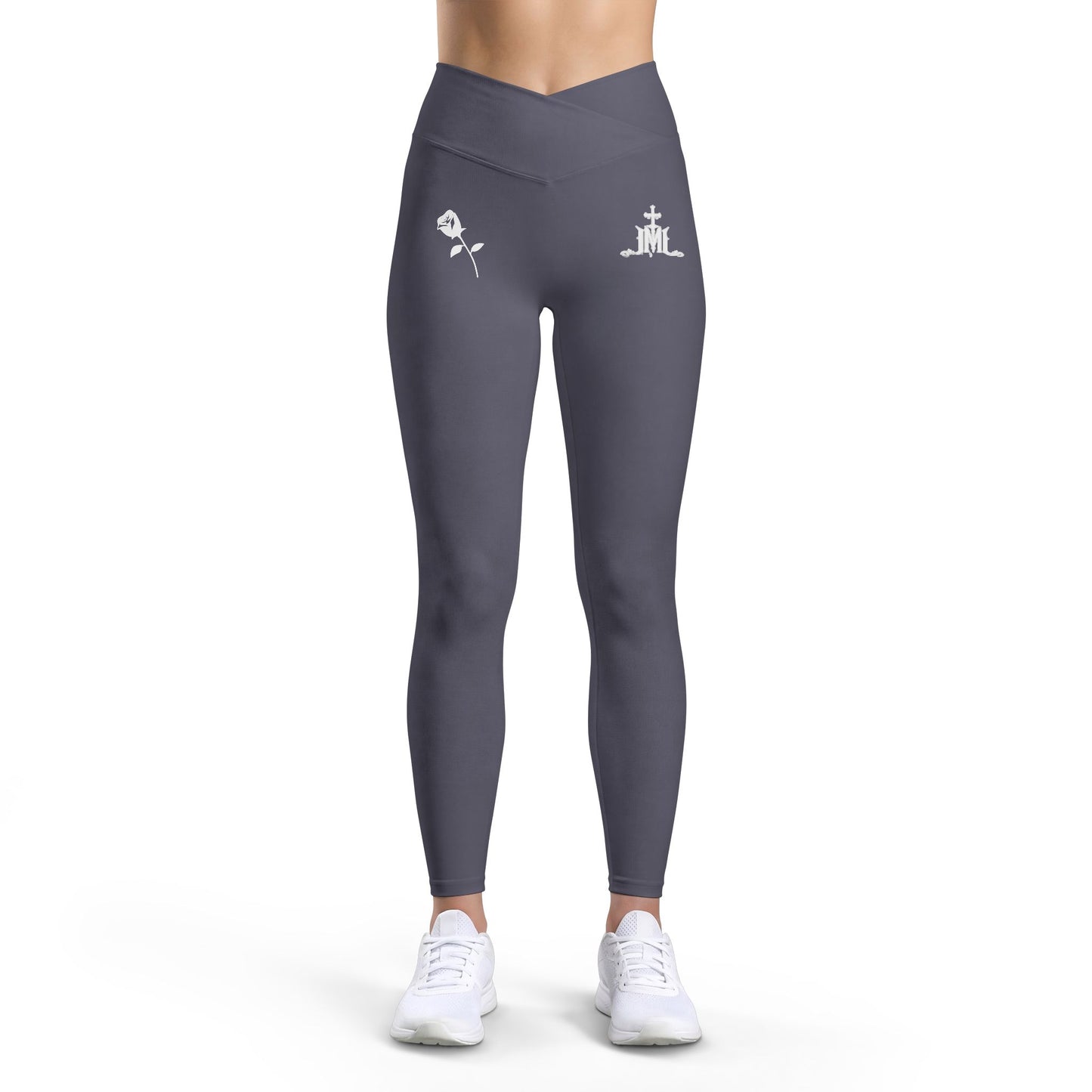 Women’s Luxe Leggings — Minimal Rose & Castle Icon Yoga Leggings