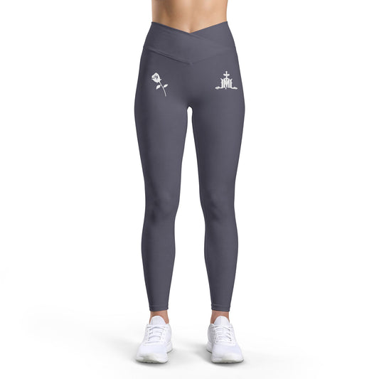 Women’s Luxe Leggings — Minimal Rose & Castle Icon Yoga Leggings
