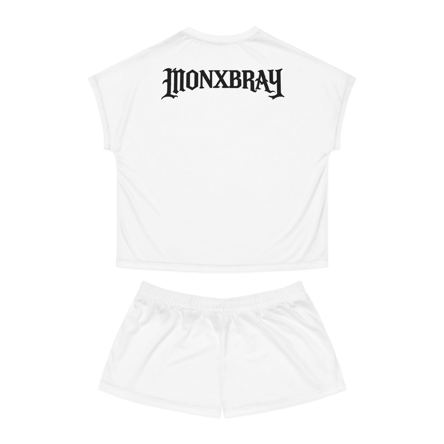 Monxbray Gothic Cross Women's Short Pajama Set — Monogram Sleep Shorts & Tee