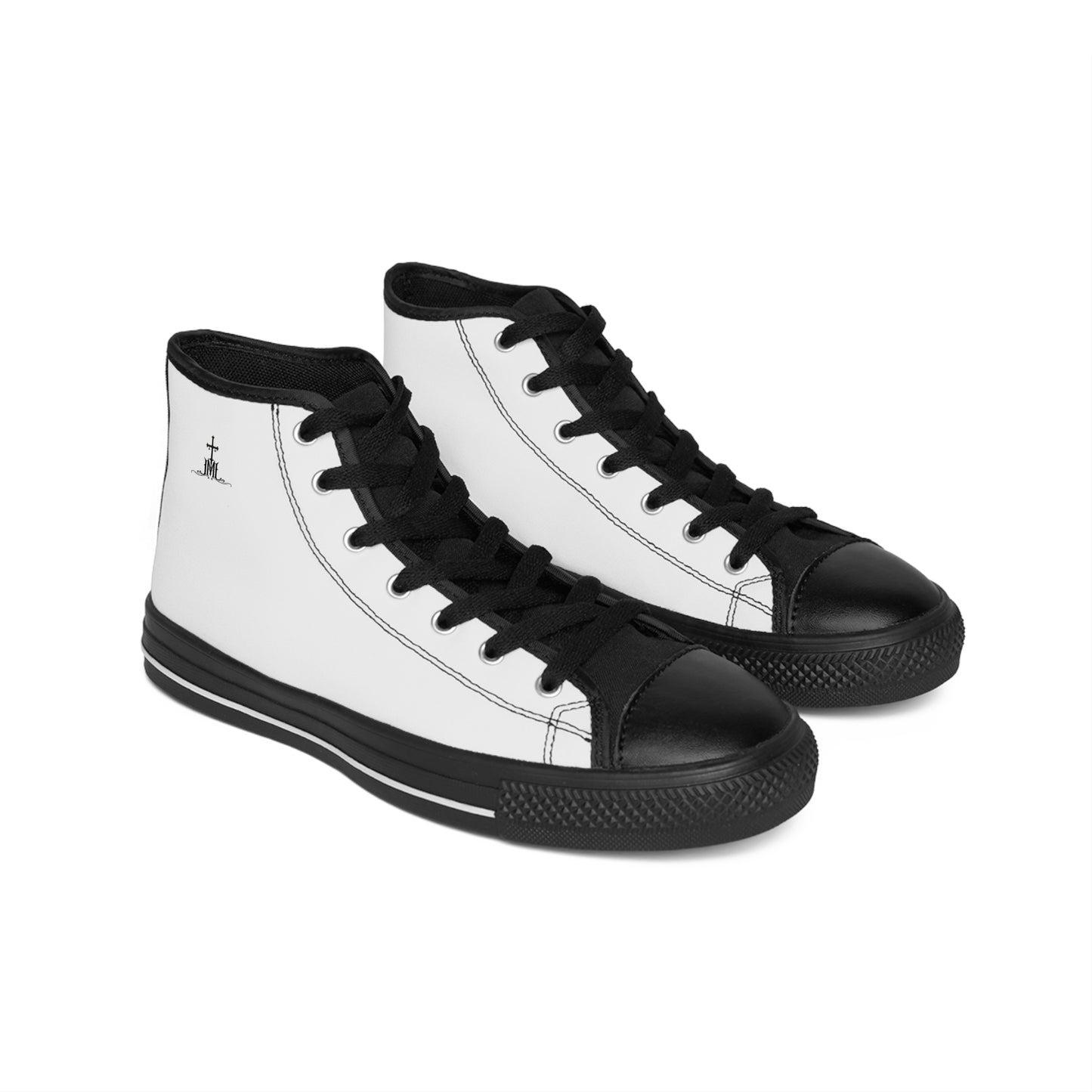 Classic High-Top Sneakers — Minimal Black & White Canvas Men’s Trainers