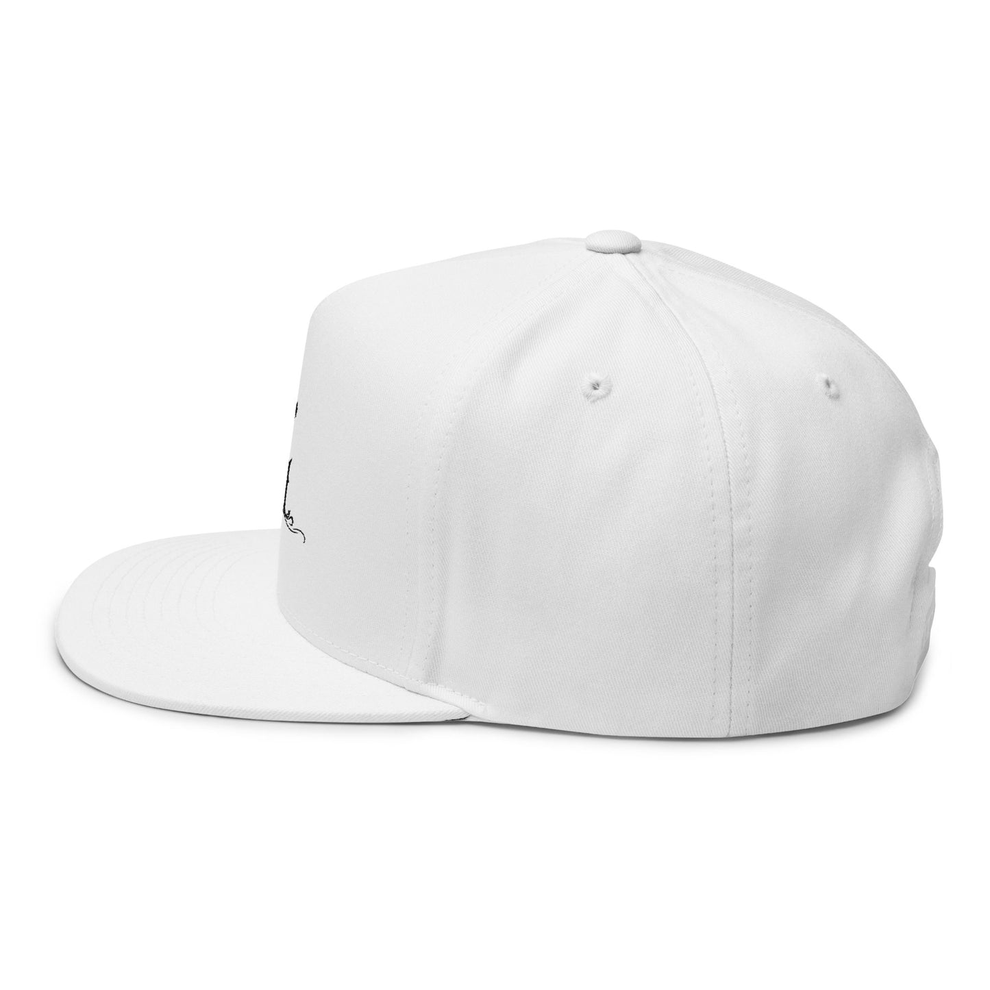 Embroidered Cross & JM Flat Bill Cap — Christian Faith Snapback Hat