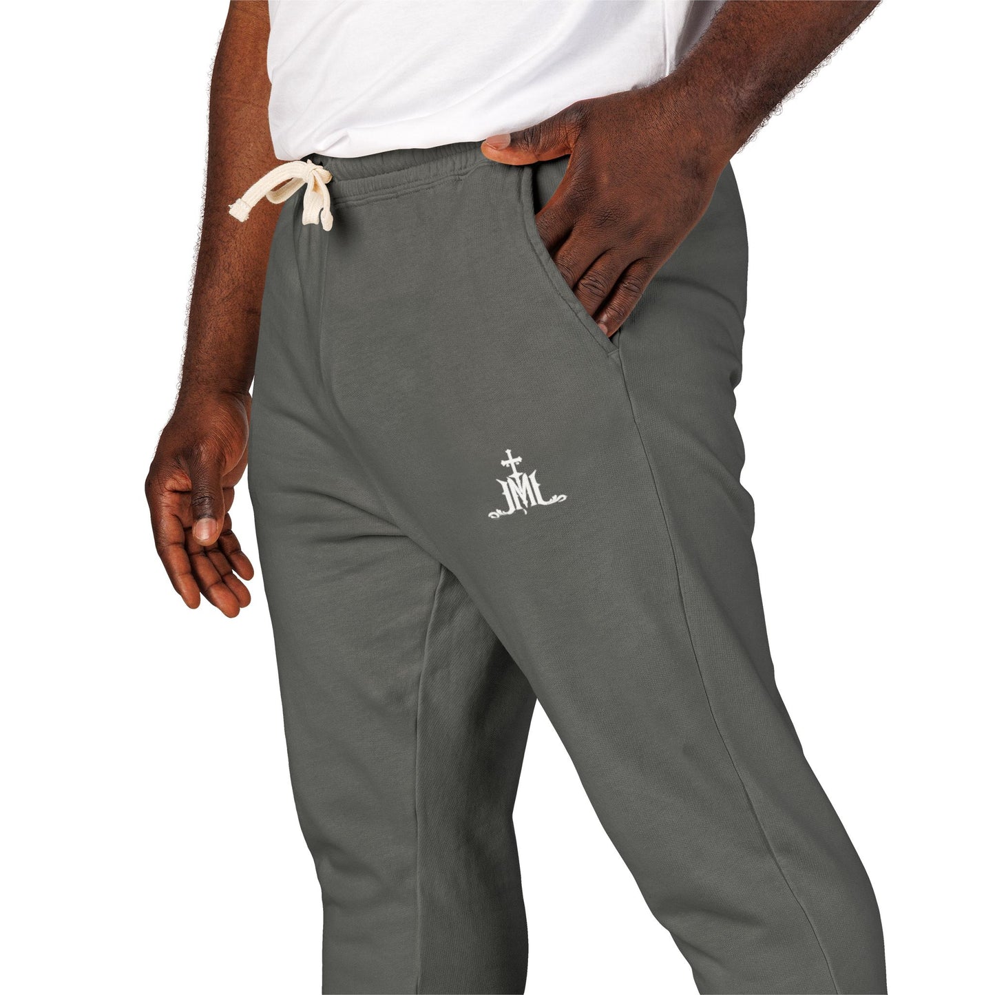 Embroidered Minimalist Fleece Sweatpants