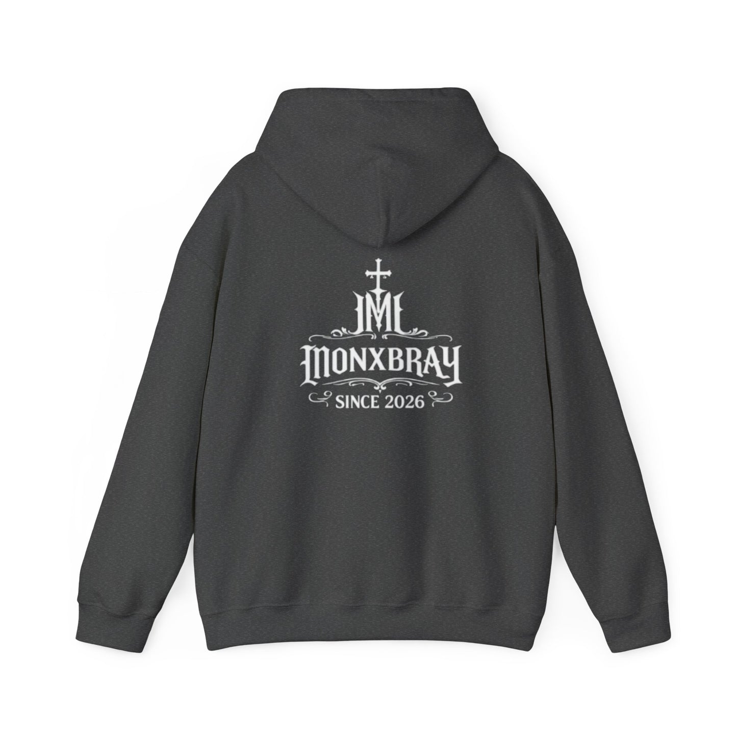 Monxbray Logo Hoodie — Gothic Cross "Monxbray" Pullover (Since 2026)