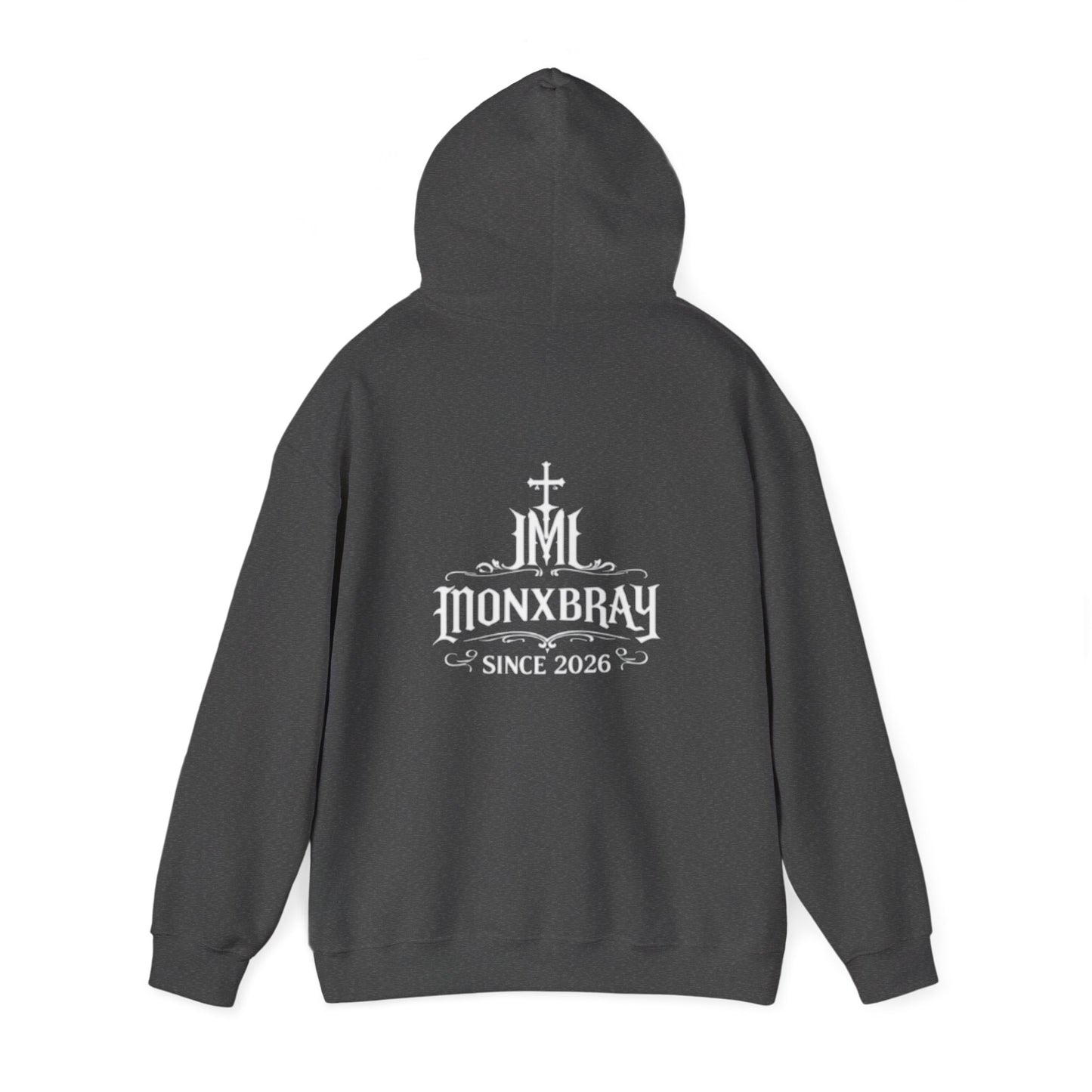 Monxbray Logo Hoodie — Gothic Cross "Monxbray" Pullover (Since 2026)
