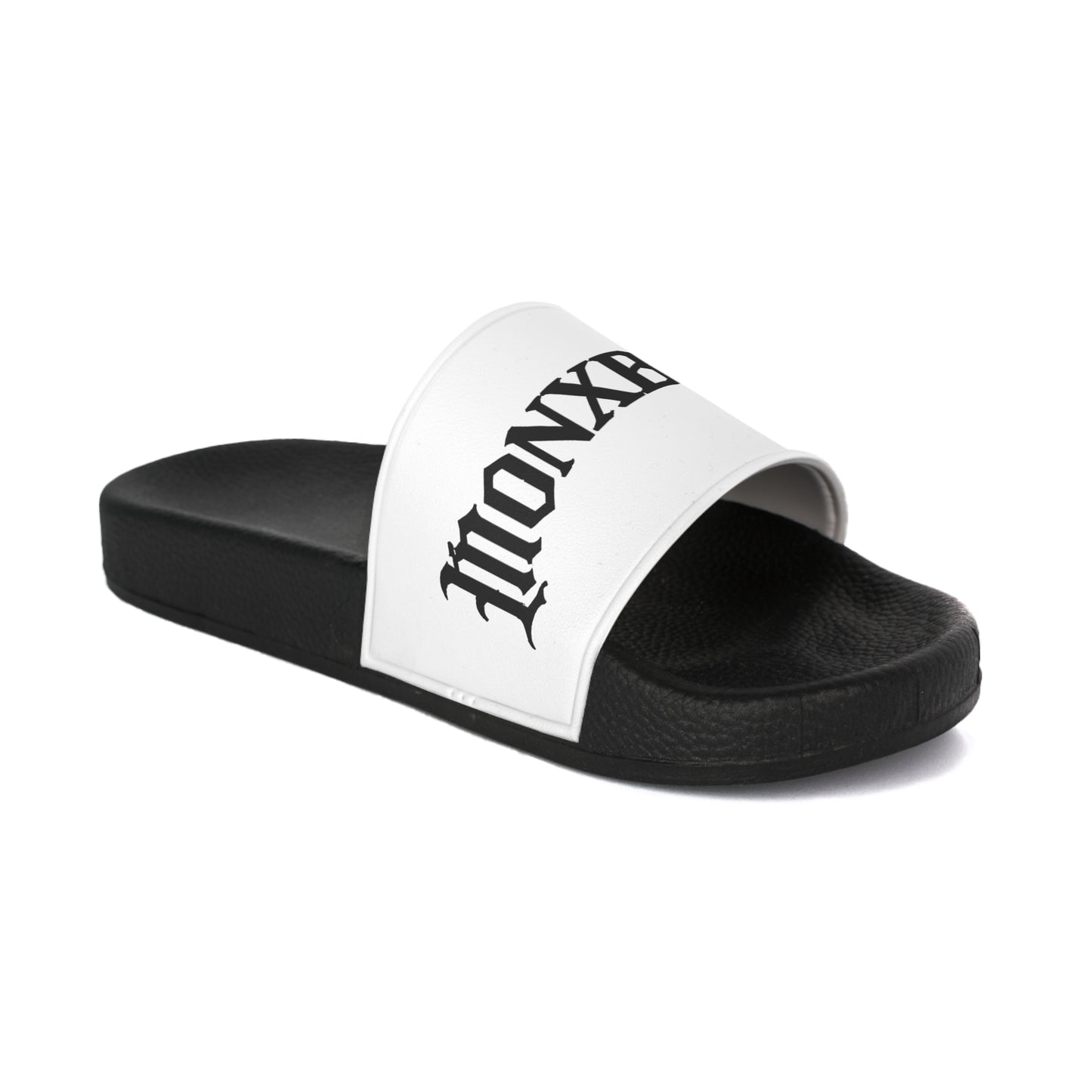 Women's Slide Sandals — Monxbrax Gothic Logo Pool Slides