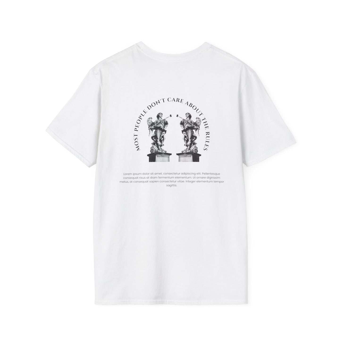 Religious Statue Graphic T-Shirt – ‘Saints Who I Care About’ Back Print