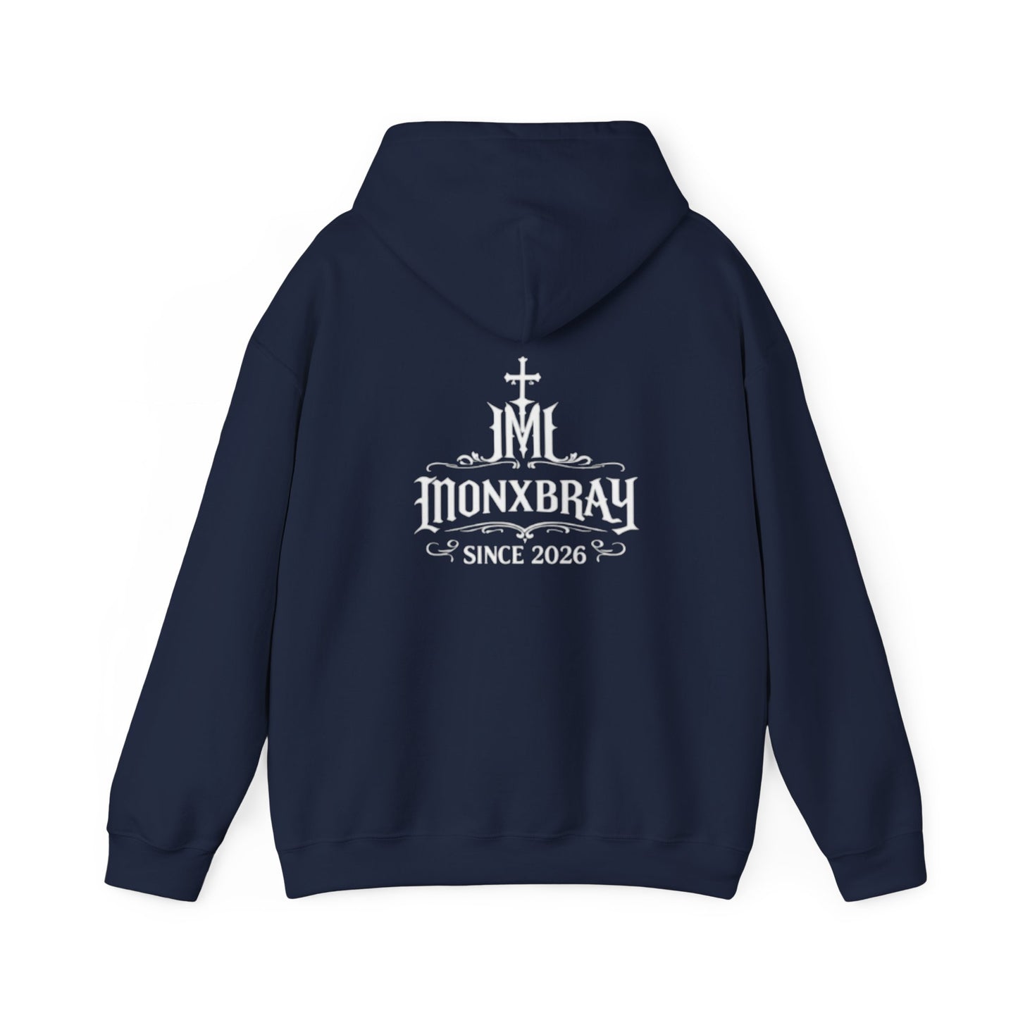 Monxbray Logo Hoodie — Gothic Cross "Monxbray" Pullover (Since 2026)