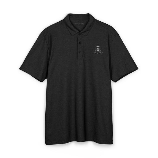 Embroidered Skull & Flames Polo Shirt